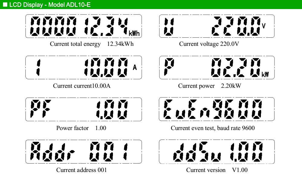 Màn hình hiển thị: Acrel ADL10-E