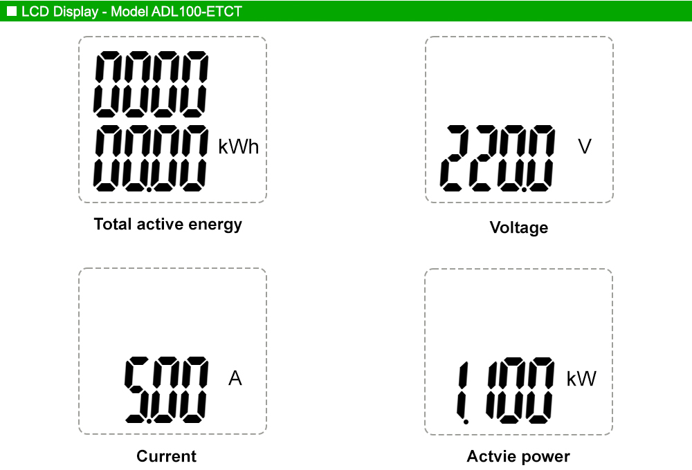 Màn hình hiển thị: Acrel ADL100-ETCT