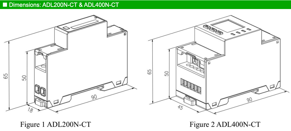 Kích thước: Acrel ADL200N-CT