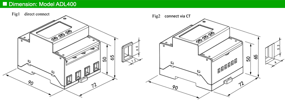 Kích thước: Acrel ADL400
