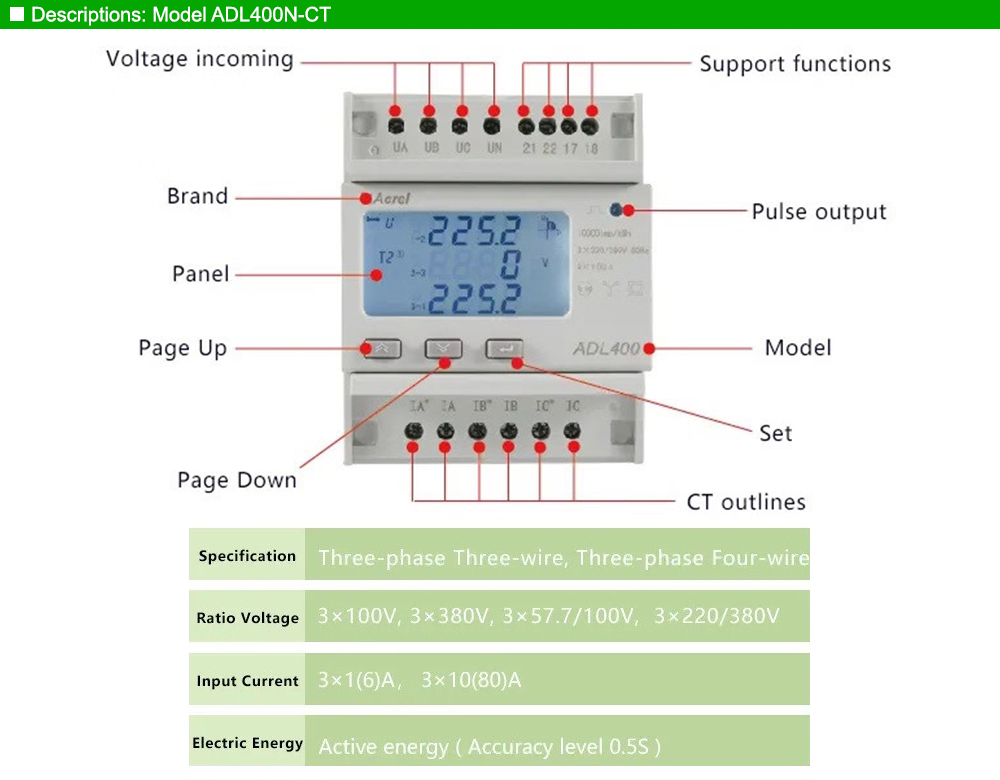 Mô tả: Acrel ADL400N-CT