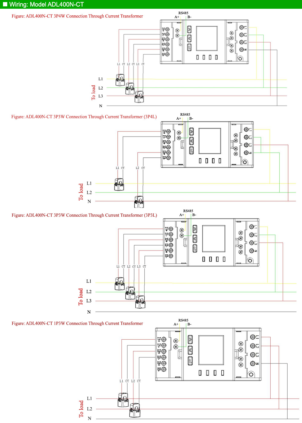 Sơ đồ đi đây: Acrel ADL400N-CT