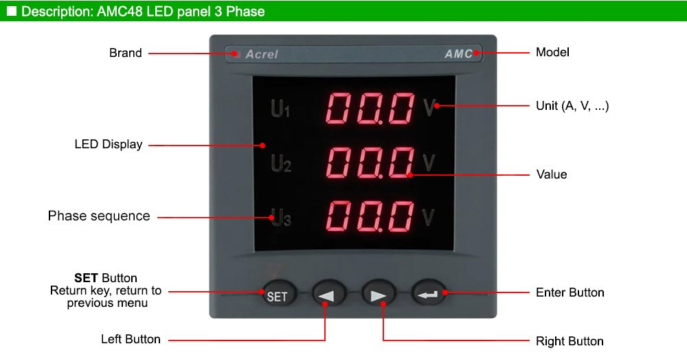 Mô tả: Acrel AMC48-AV3