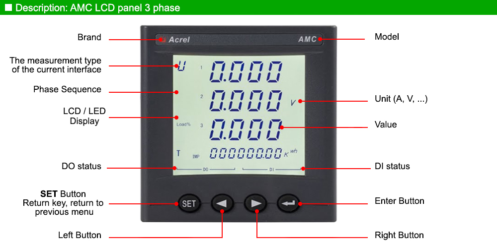 Mô tả: Acrel AMC72L-E4/KC