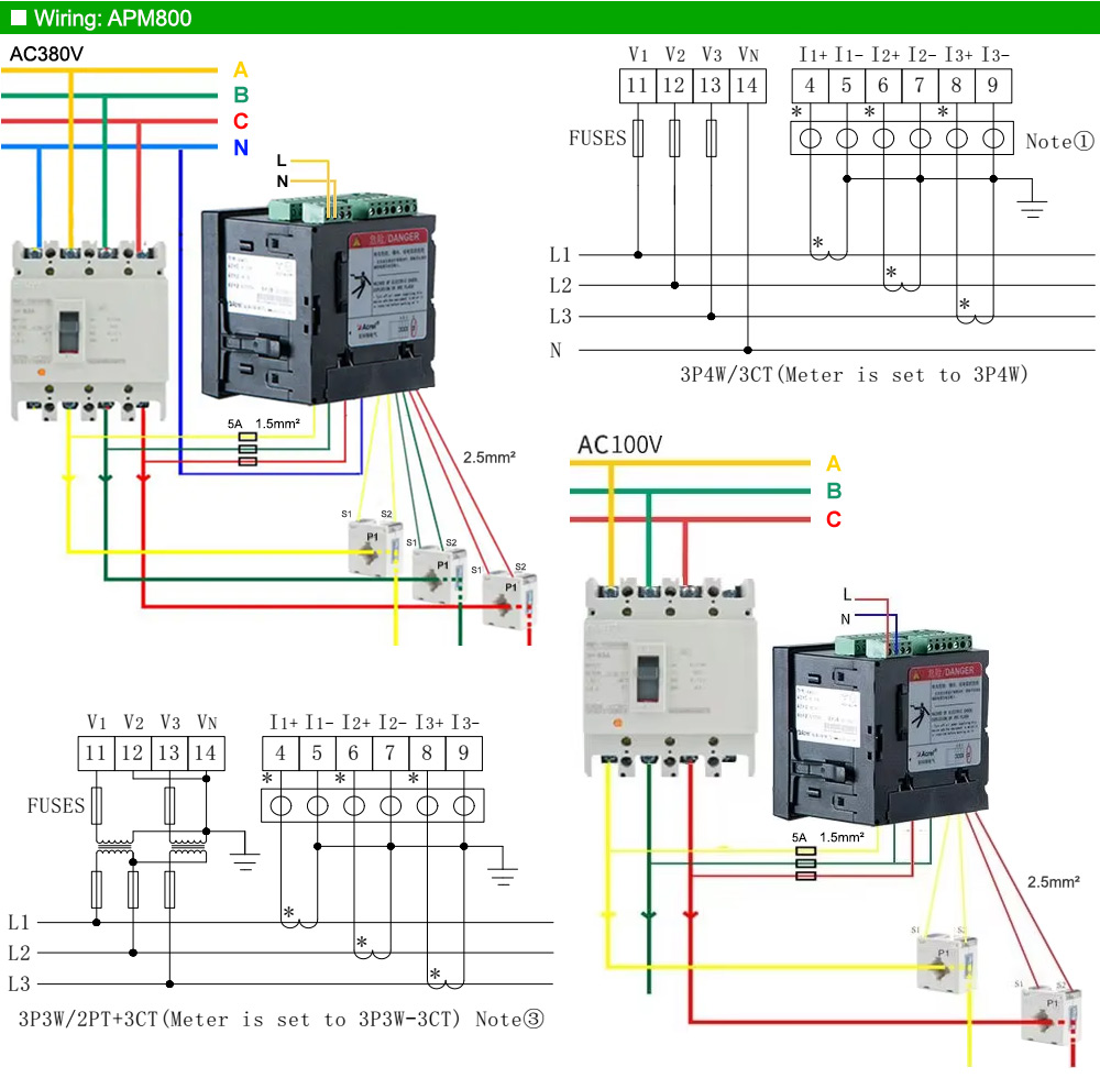 Sơ đồ đi đây: Acrel APM800