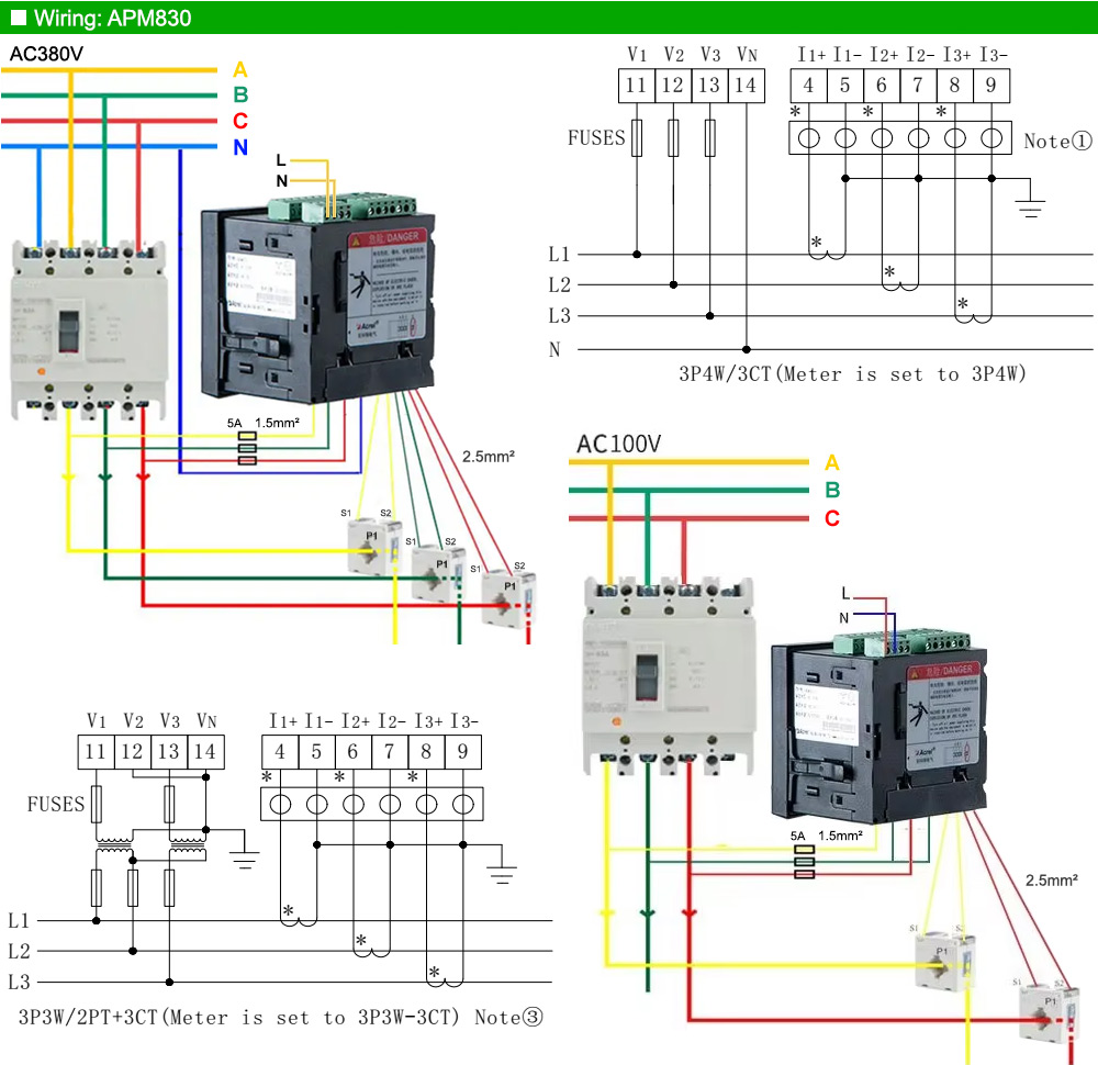 Sơ đồ đi đây: Acrel APM830