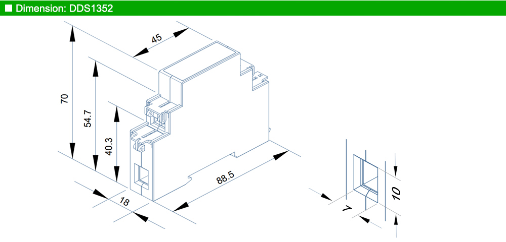 Kích thước: Acrel DDS1352