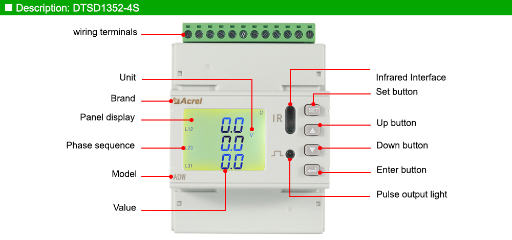 Mô tả: Acrel DTSD1352-4S