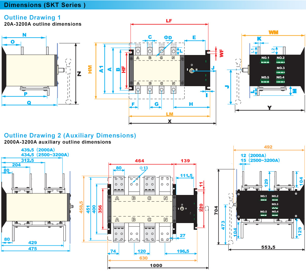 Kích thước: ATS Aisikai SKT2-100A/2P/X/CK