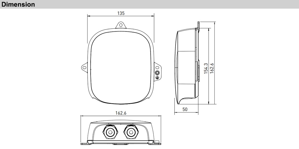 Kích thước Citel CWMJ8-POE-C6A