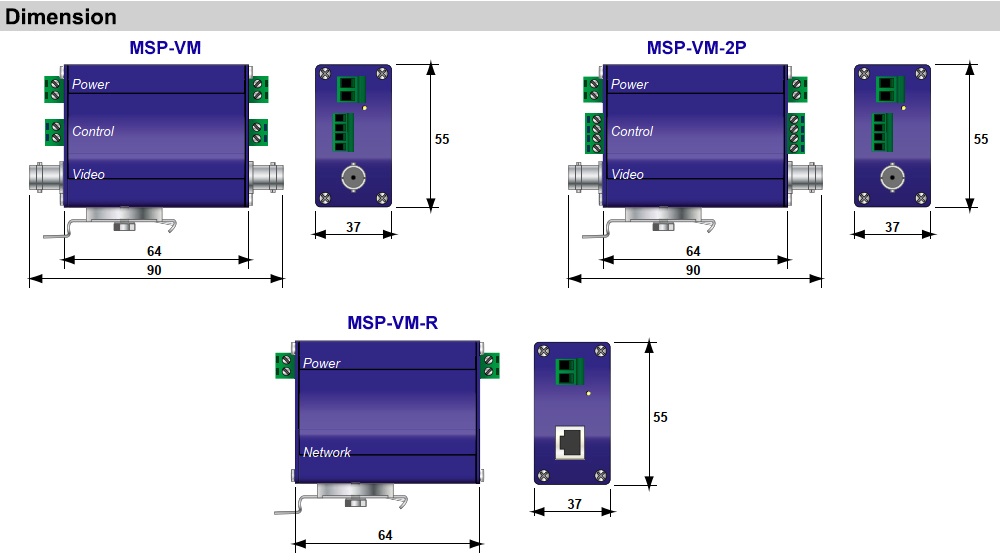Kích thước Citel MSP-VM24-2P