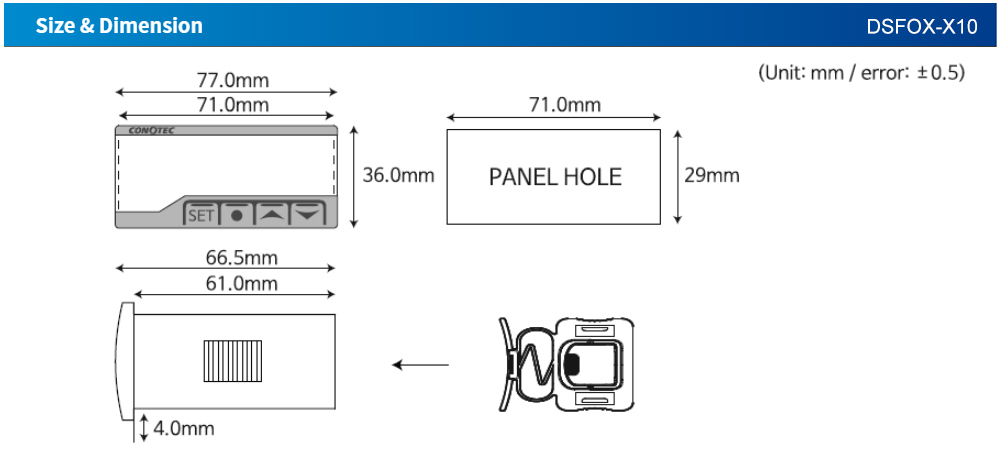 Kích thước DSFOX-X10