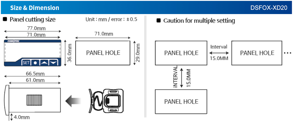 Kích thước DSFOX-XD20