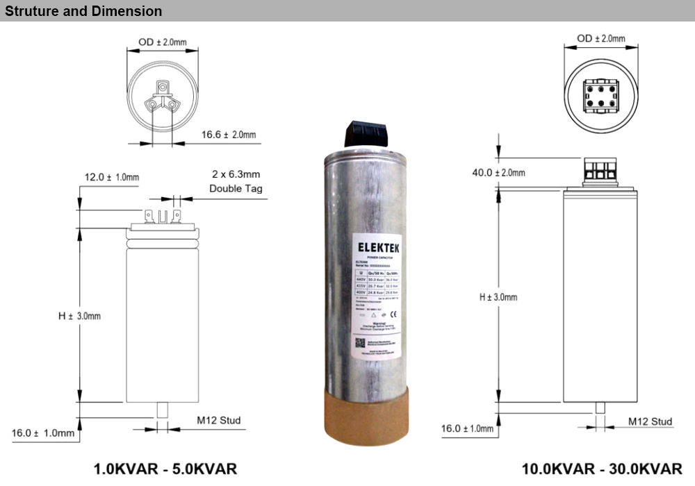 Kích thước : Elektek ELT0050