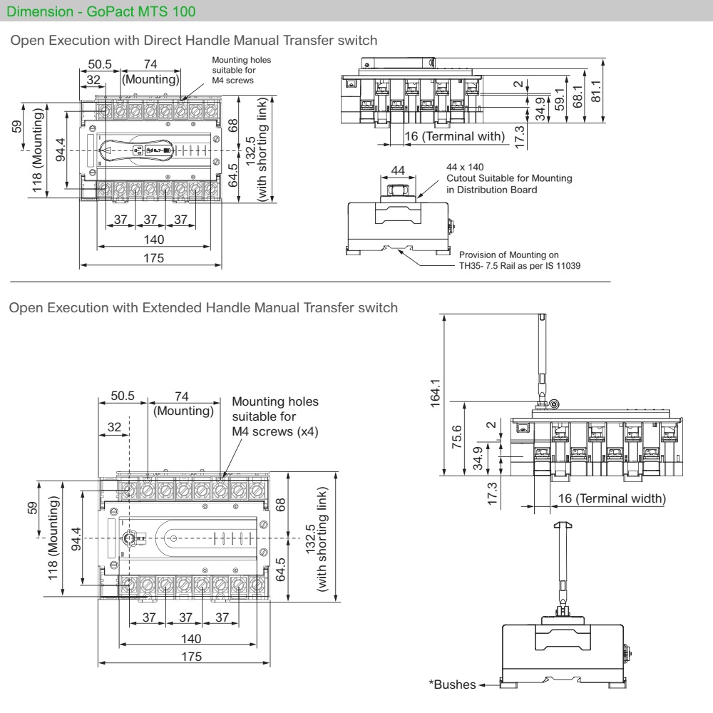 Kích thước : MTS GoPact GM10D4N0634BEE