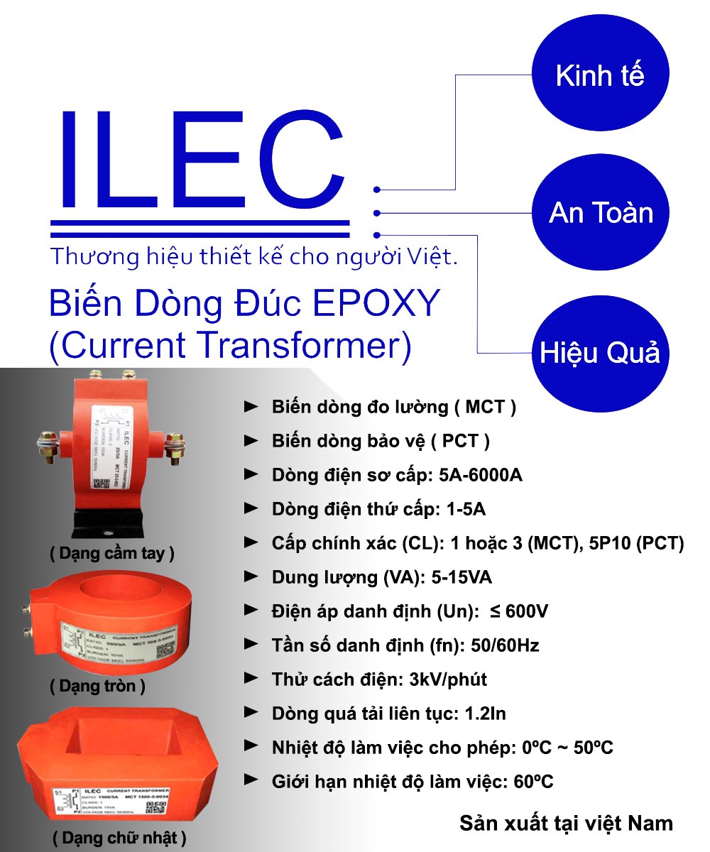 Thông số kỹ thuật biến dòng PCT-R40 250/5A