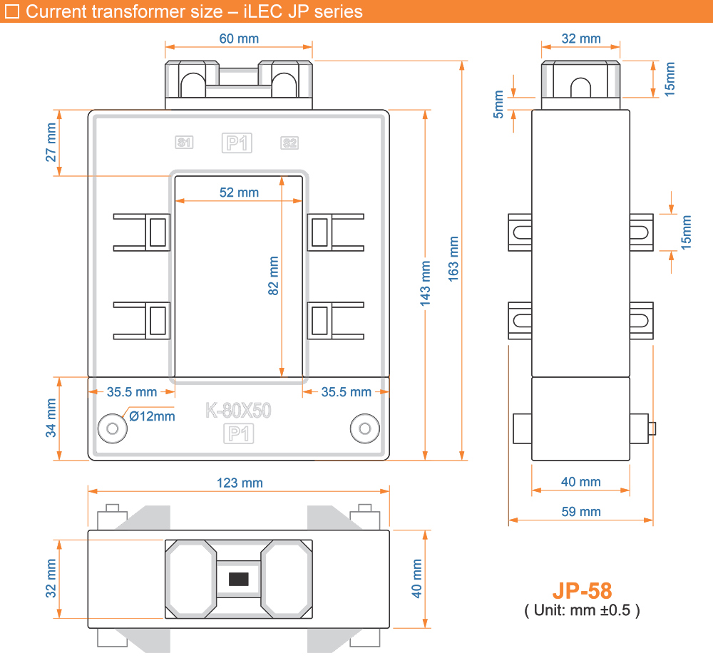 Kích thước: iLEC JP-58