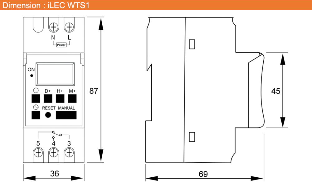 Kích thước: iLEC WTS1