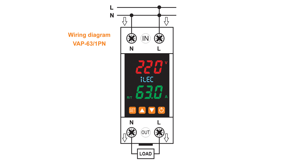 sơ đồ đấu dây: iLEC VAP-63/1PN