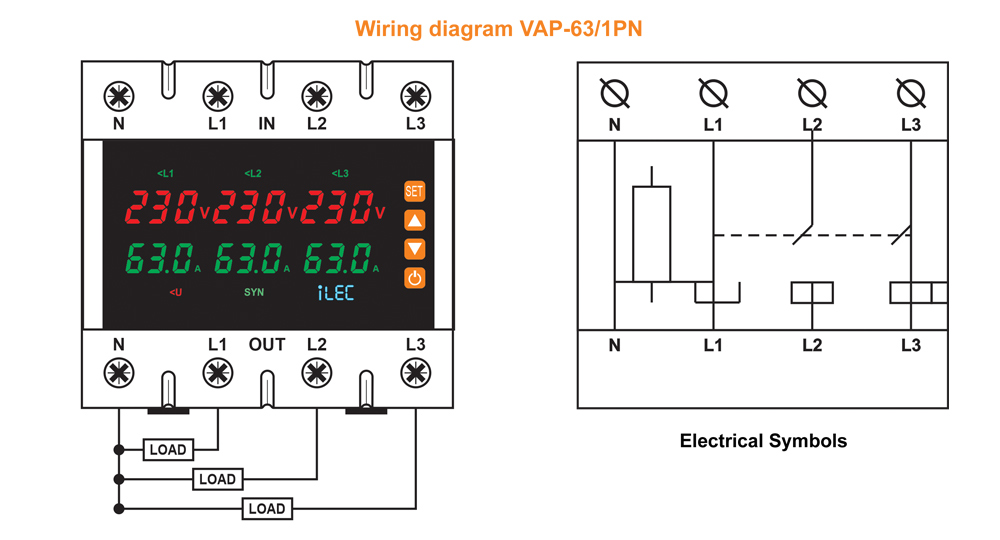 sơ đồ dây: iLEC VAP-63/3PN