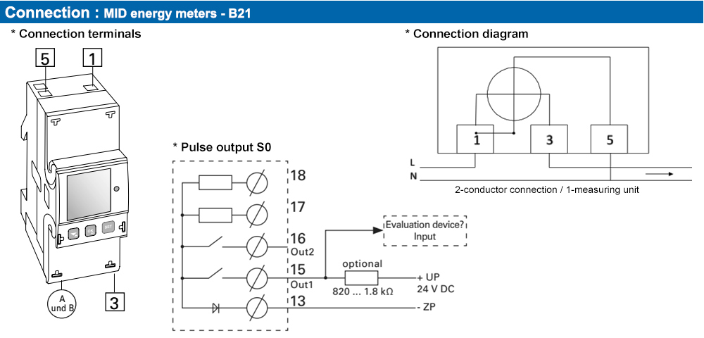 Sơ đồ kết nối : Janitza MID B21 313-10J