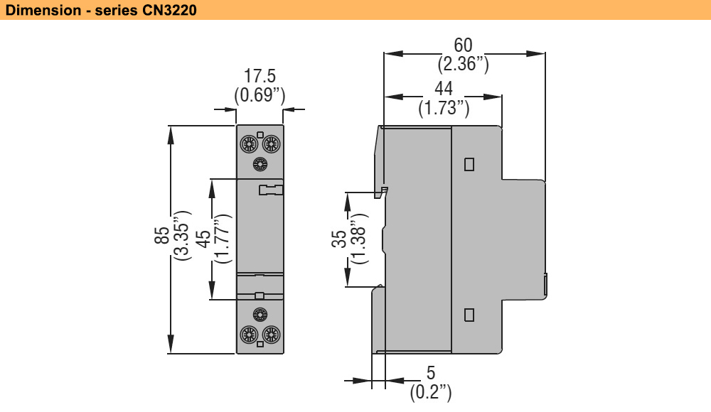 Kích thước Khởi động từ Lovato CN3220024