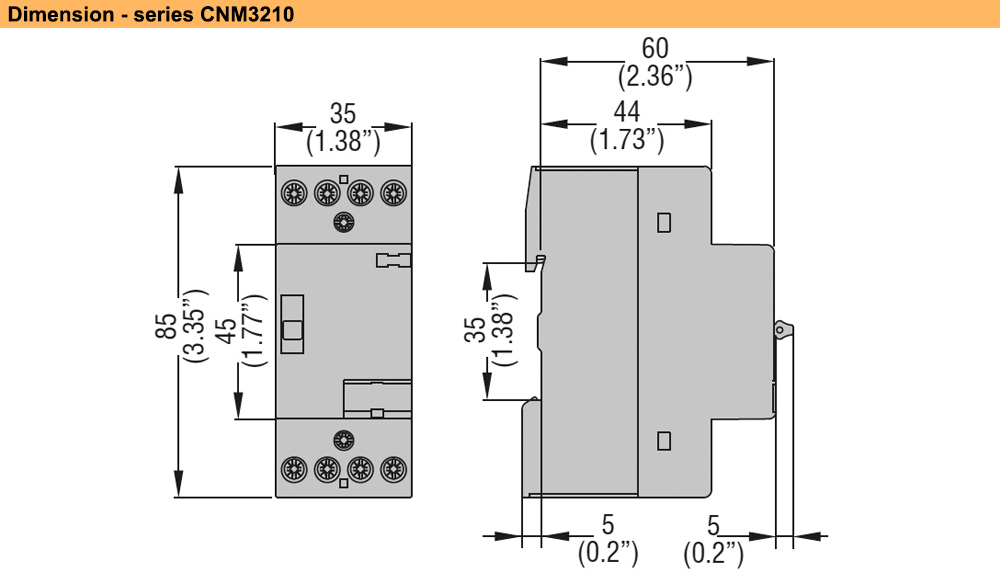 Kích thước Khởi động từ Lovato CNM3210024