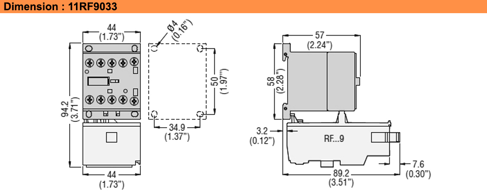 Kích thước : Lovato 11RF9033