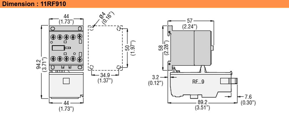 Kích thước : Lovato 11RF910