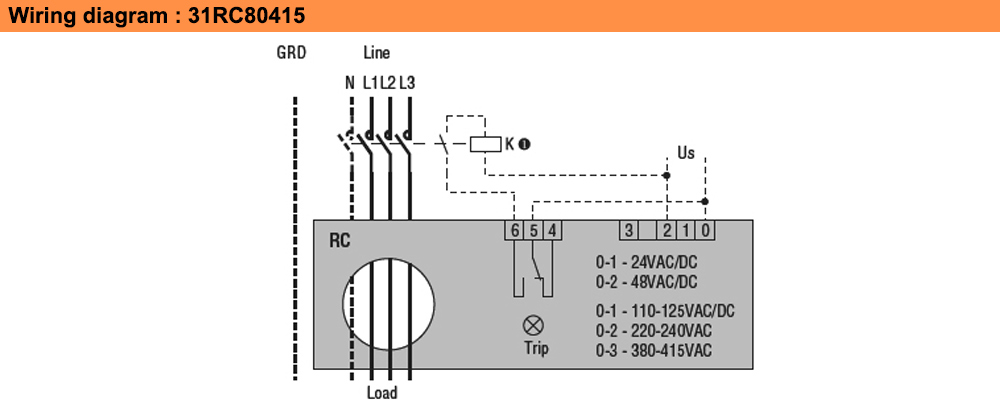 Sơ đồ đấu nối : Lovato relay 31RC80415