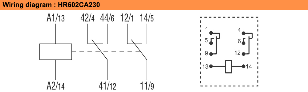 Sơ đồ đấu nối : Lovato relay HR602CA230