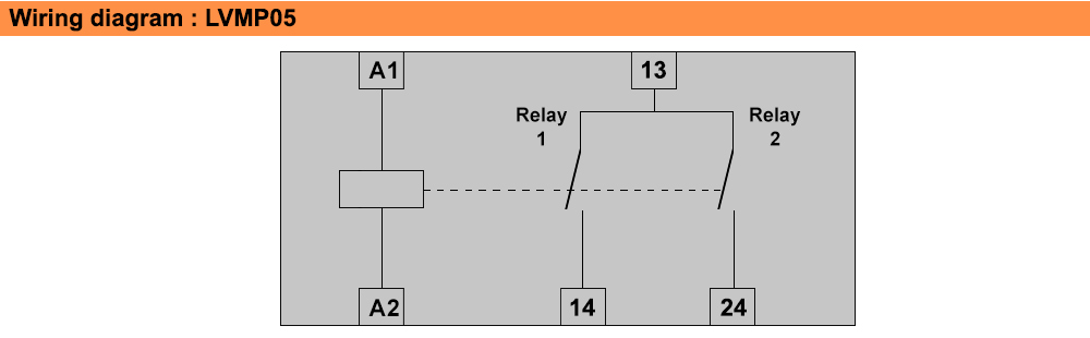 Sơ đồ đấu nối : Lovato relay LVMP05