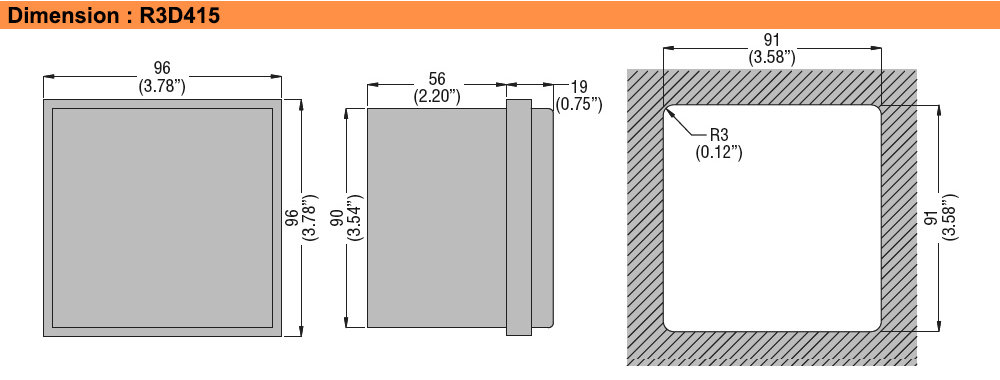 Kích thước : Lovato relay R3D415