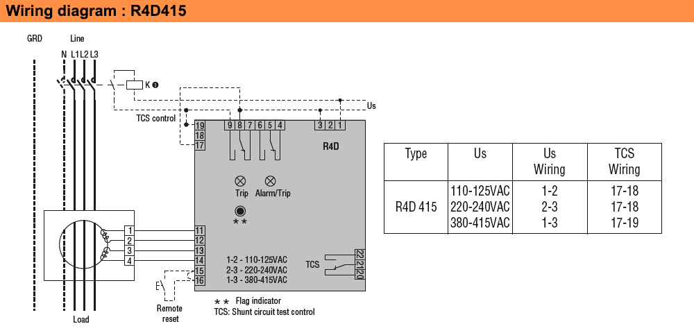Sơ đồ đấu nối : Lovato relay R4D415