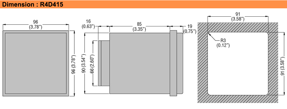 Kích thước : Lovato relay R4D415