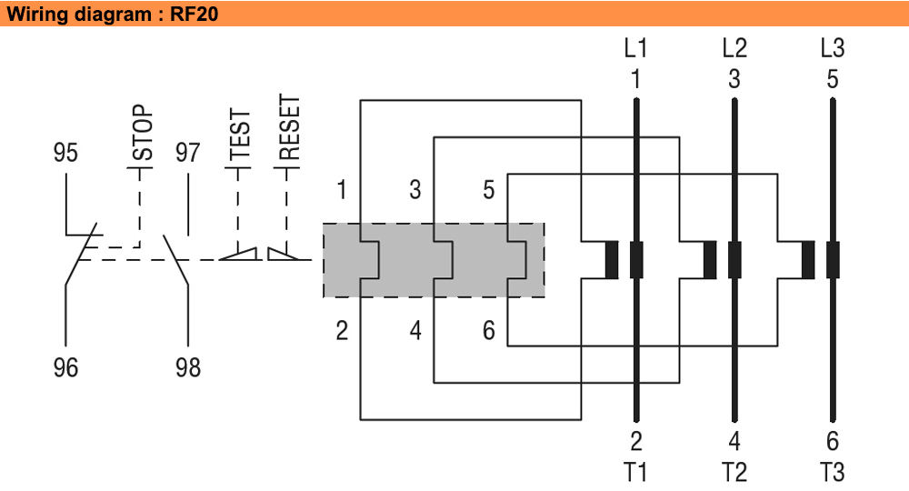Sơ đồ đấu nối : Lovato relay RF200150