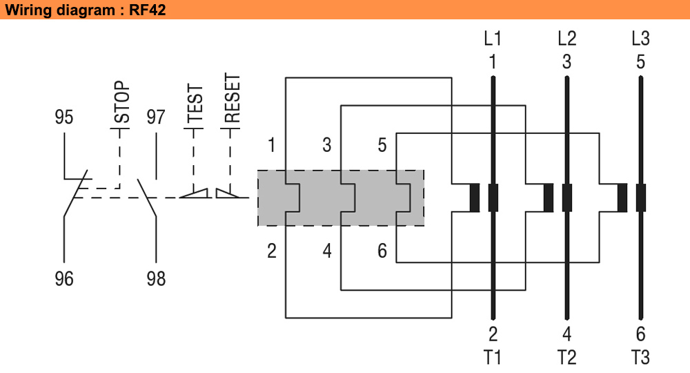 Sơ đồ đấu nối : Lovato relay RF420250