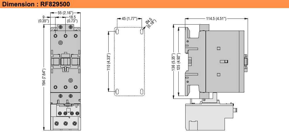 Kích thước : Lovato RF829500