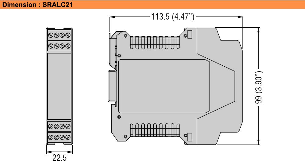 Kích thước : Lovato relay SRALC21