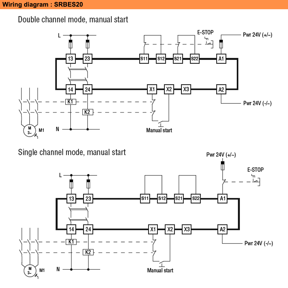 Sơ đồ đấu nối : Lovato relay SRBES20