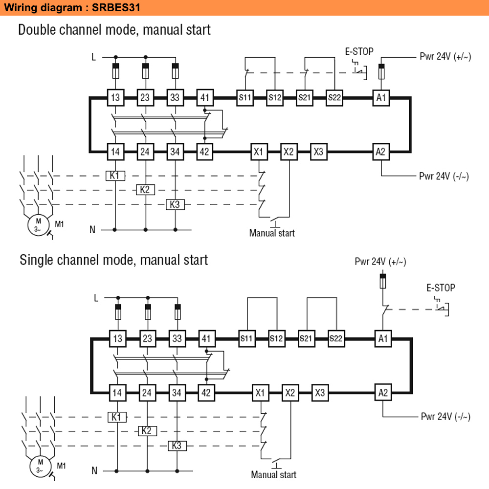Sơ đồ đấu nối : Lovato relay SRBES31