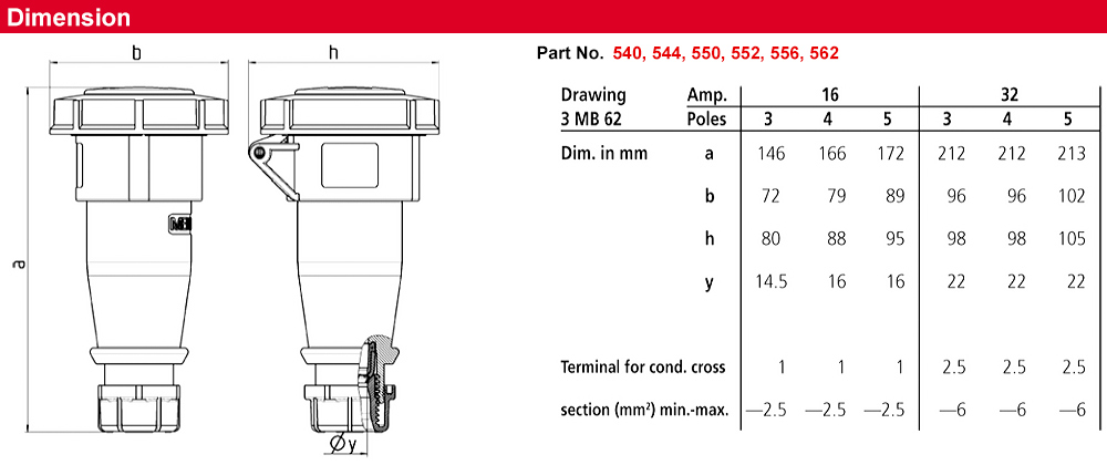 Kích thước : Đầu nối AM-TOP® 562