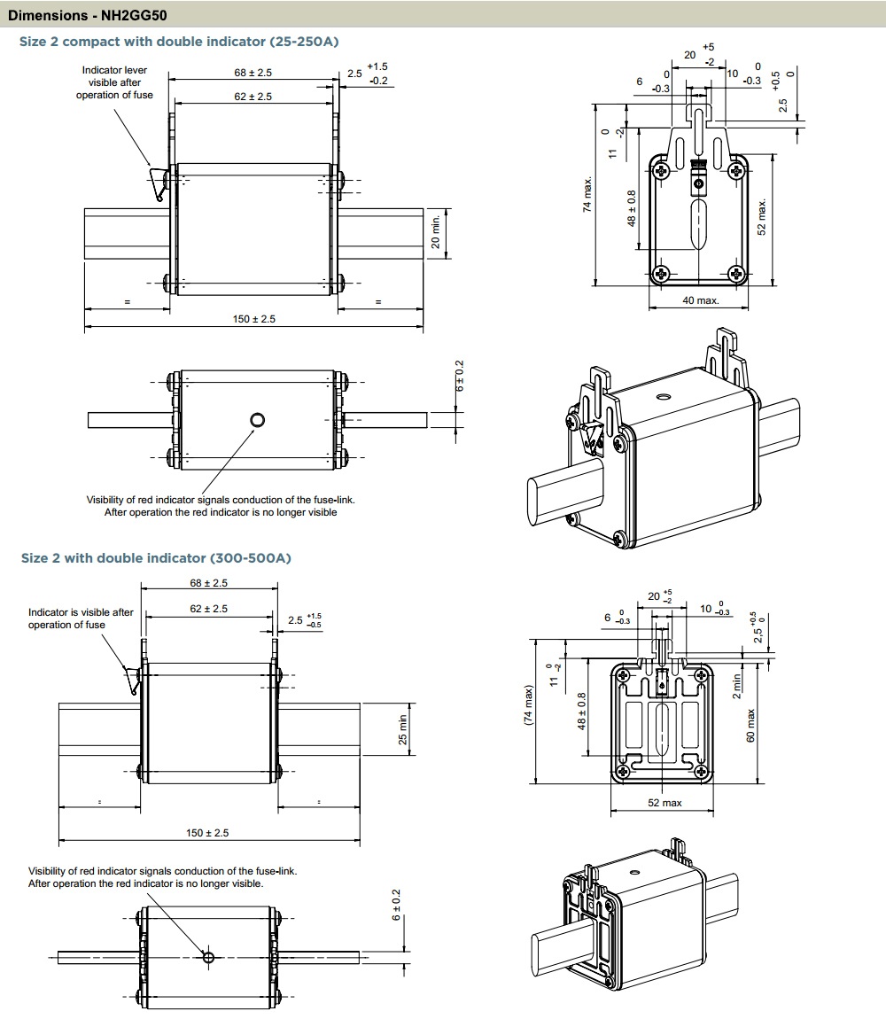 Kích thước MERSEN NH2GG50V400