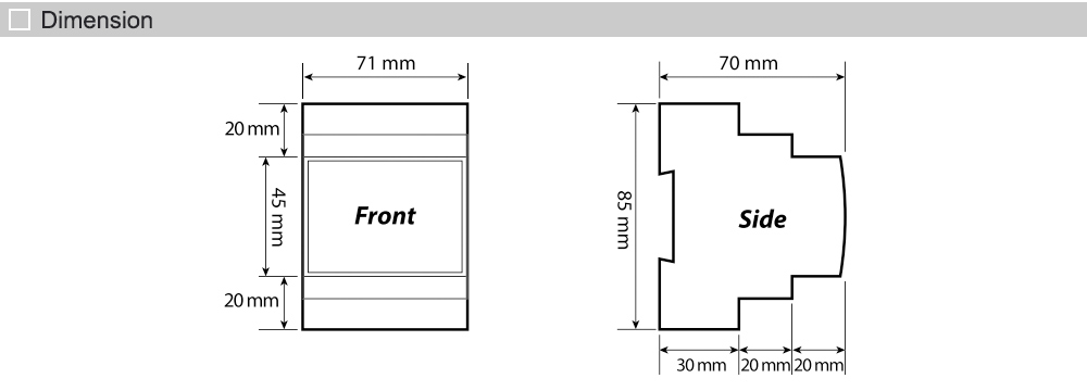 Kích thước: Relay Mikro RPR 415A