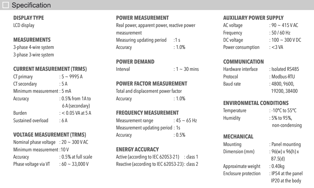Thông số kỹ thuật: Mikro RX380-415AD