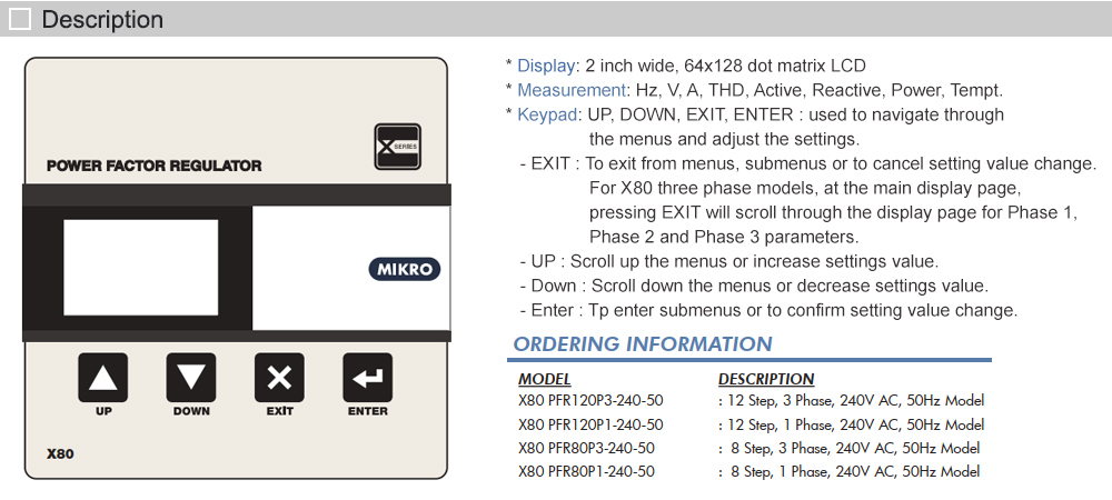 Mô tả: Mikro X80-PFR120P1-240-50