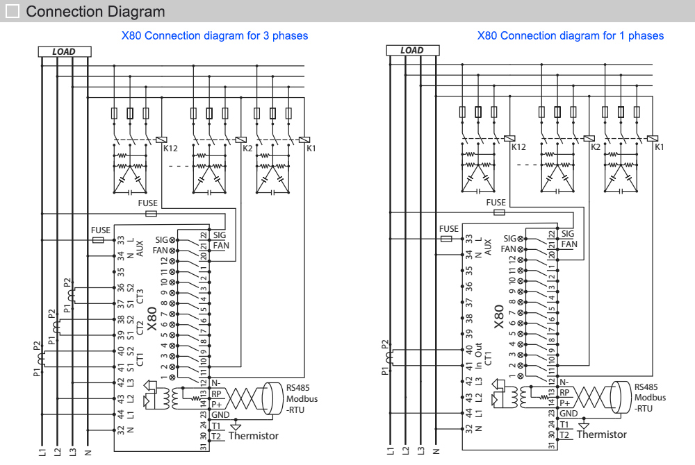 Sơ đồ kết nối: Mikro X80-PFR80P1-240-50