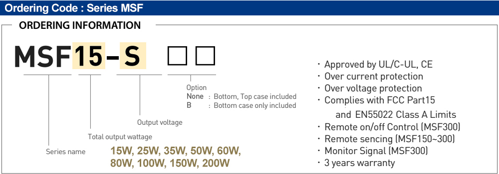 Cách tra mã : Bộ nguồn Fine Suntronix MSF80-S 80W, 1 đầu ra
