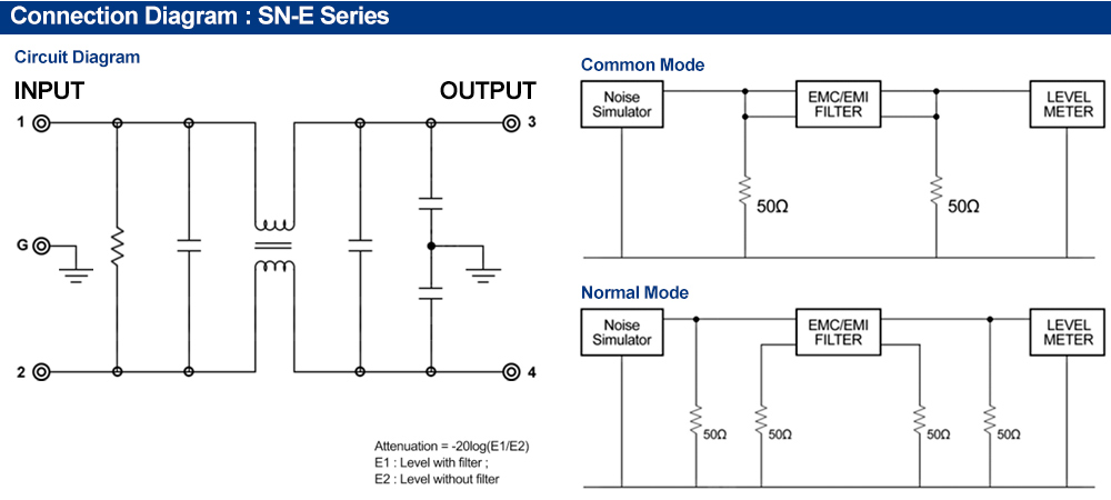 Sơ đồ kết nối : Bộ lọc nhiễu Fine Suntronix SN-E6H-CM 1P, 6A