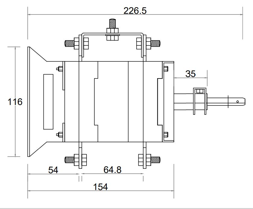 Cấu tạo và Kích thước Bộ chuyển nguồn bằng tay MTS CS 3 pha 200A CS E-CSCS200NM3CO